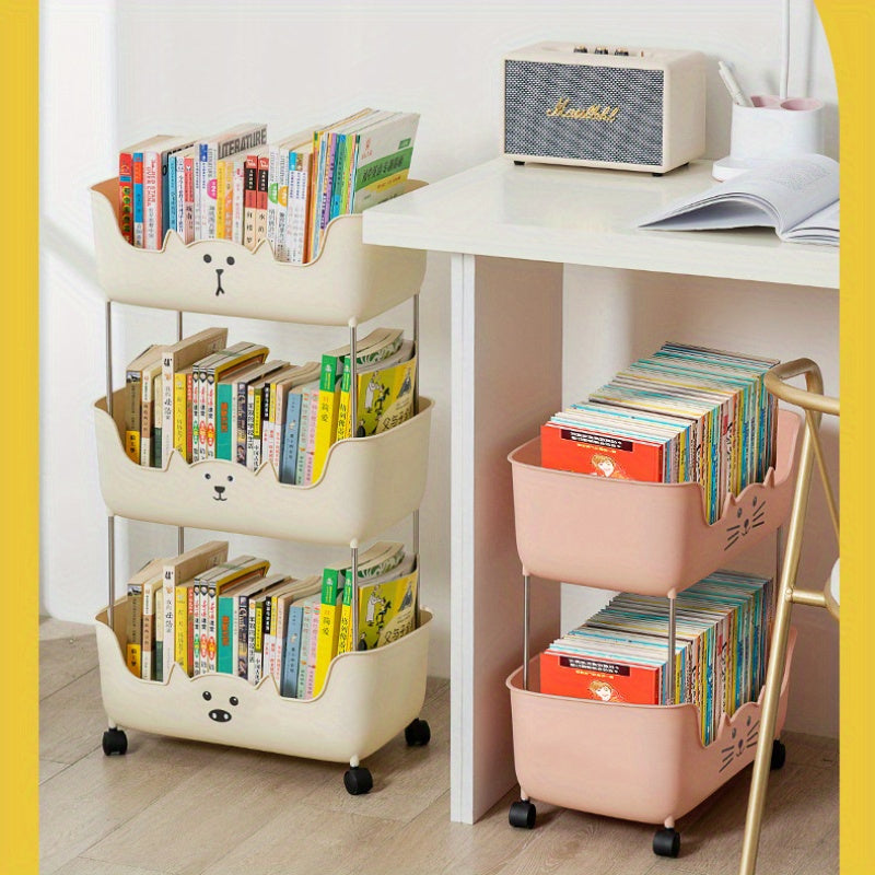 "Ko'chma Stol Ostidagi Kitob Saqlash Tashkiliy Qutisi - Yotoqxona va Sinflar uchun Ideal Kompakt Plastik Kitob Rafi, Mukammal Joyni Tejash Yechimi uchun Mini Kitob Rafi"