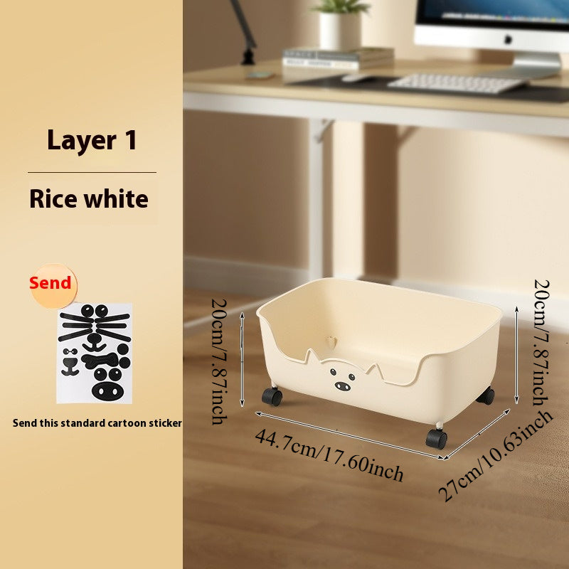 "Ko'chma Stol Ostidagi Kitob Saqlash Tashkiliy Qutisi - Yotoqxona va Sinflar uchun Ideal Kompakt Plastik Kitob Rafi, Mukammal Joyni Tejash Yechimi uchun Mini Kitob Rafi"