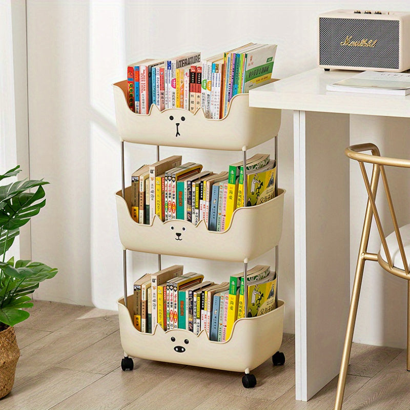 "Ko'chma Stol Ostidagi Kitob Saqlash Tashkiliy Qutisi - Yotoqxona va Sinflar uchun Ideal Kompakt Plastik Kitob Rafi, Mukammal Joyni Tejash Yechimi uchun Mini Kitob Rafi"