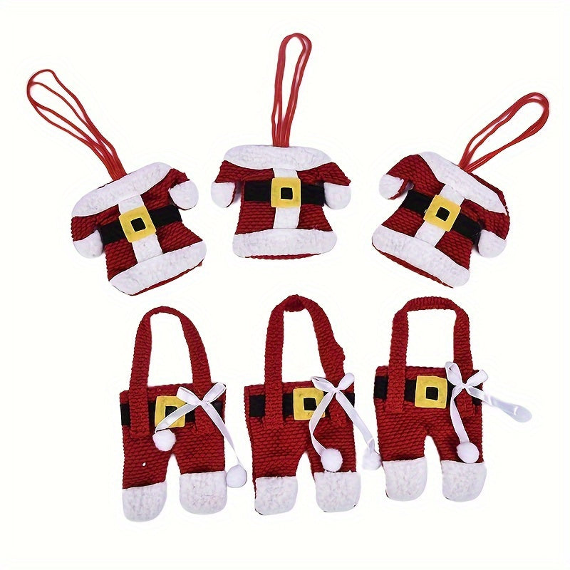 6-Pack Christmas Santa Claus Silverware Holders for Festive Table Decorations
