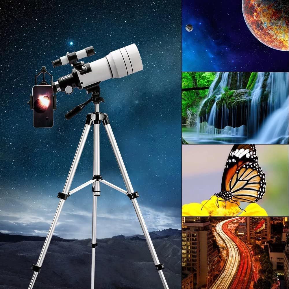 Afterwave Professional Astronomy Telescope - 75X Kattaayirish, 70mm Maqsadli Linza Yulduzlarni kuzatish va Oyni tomosha qilish uchun. Tashqi sayohatlar va sayohatlar uchun ideal.