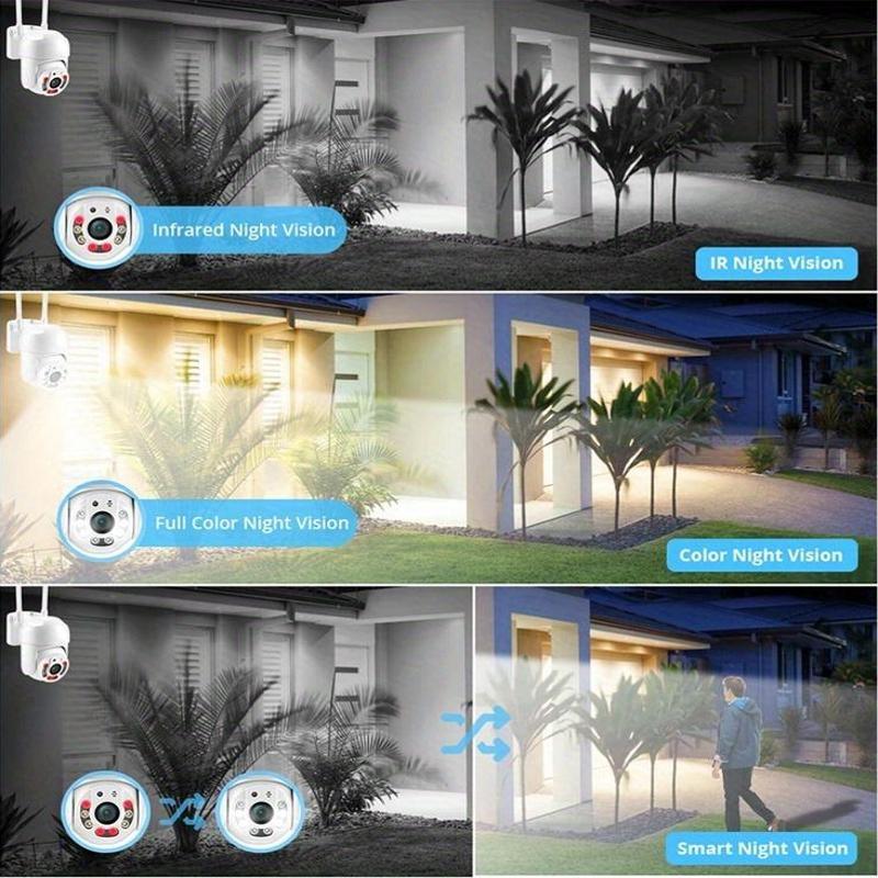 Tashqi xavfsizlik kameramiz bilan 720P HD aniqligini his eting, 360° Pan/Tilt, Rangli Tungi Ko‘rish, Harakatni Aniqlash, 2-Tomonga Audio va WiFi Ulanishi bilan. Oson saqlash uchun SD karta va Bulutli xizmatni o‘z ichiga oladi (TF karta kiritilmagan).