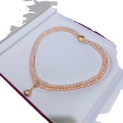 Pink Double-Layered Freshwater Pearl Necklace for Women