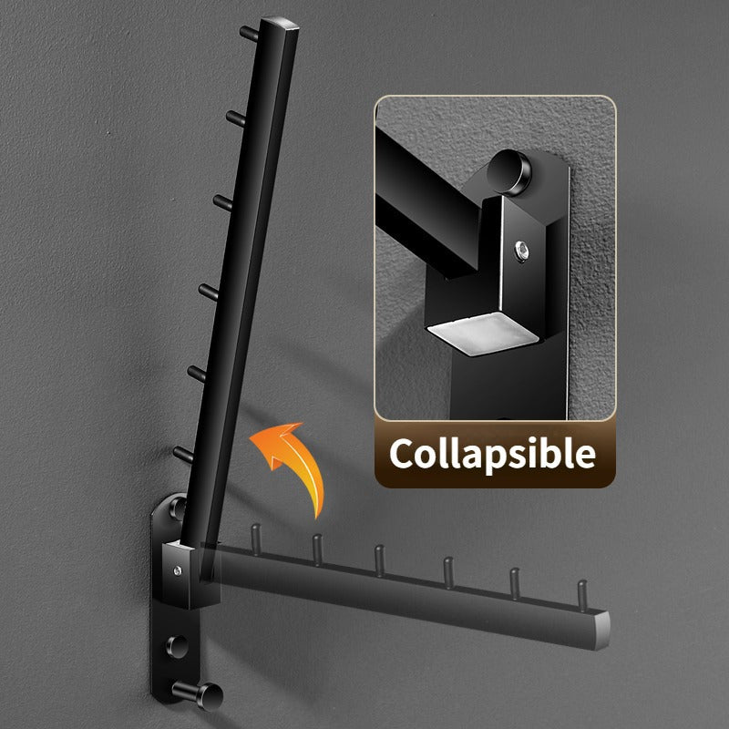 Stainless Steel Wall Mounted Swing Arm Clothes Hanger Rack Heavy Duty Coat Hook Organizer for Bathroom Bedroom Laundry