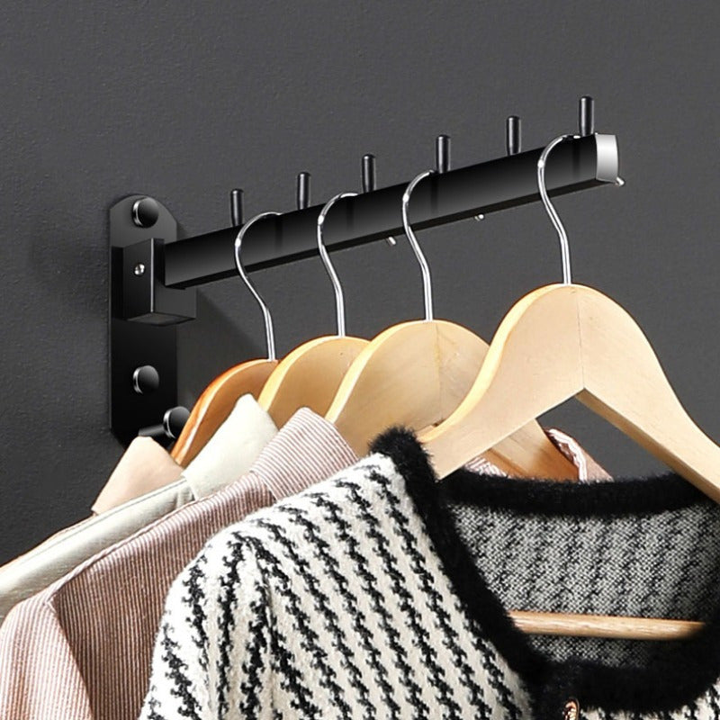 Stainless Steel Wall Mounted Swing Arm Clothes Hanger Rack Heavy Duty Coat Hook Organizer for Bathroom Bedroom Laundry