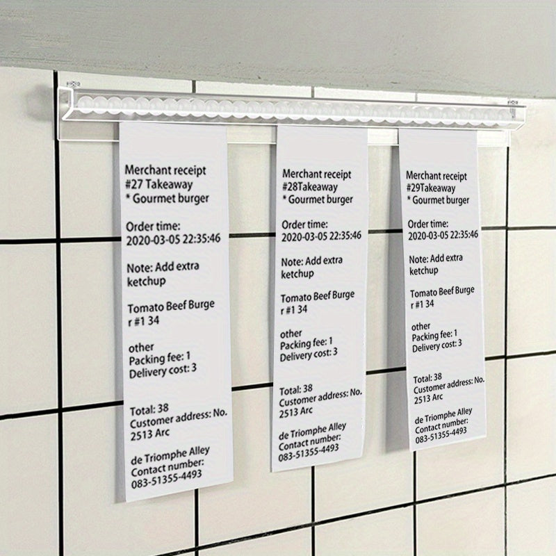Porta recibos de PVC duradero para cocina y restaurante con clip fácil