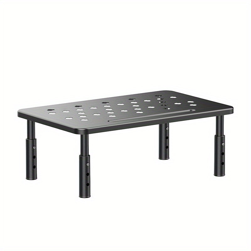 Carbon Steel Monitor Stand with Adjustable Height and Storage Shelf for Office Desk