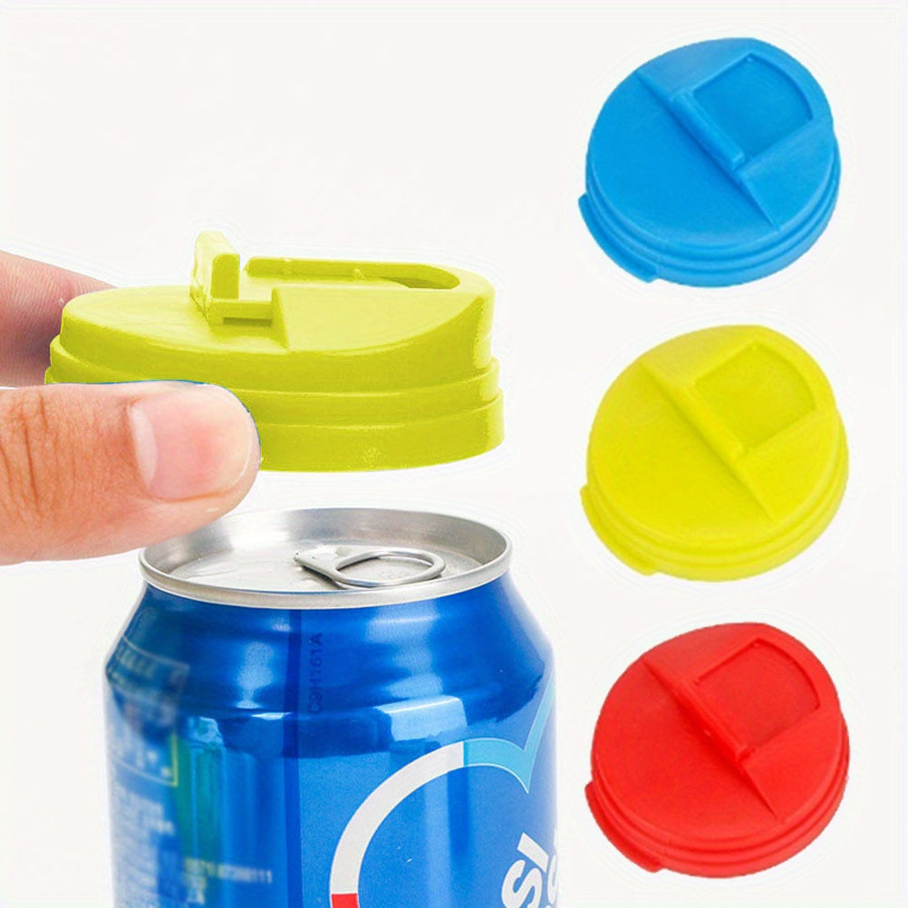 Reusable Soda Can Lid Snap-On Top Cover Spill-Proof Food Safe Fits Standard Sizes