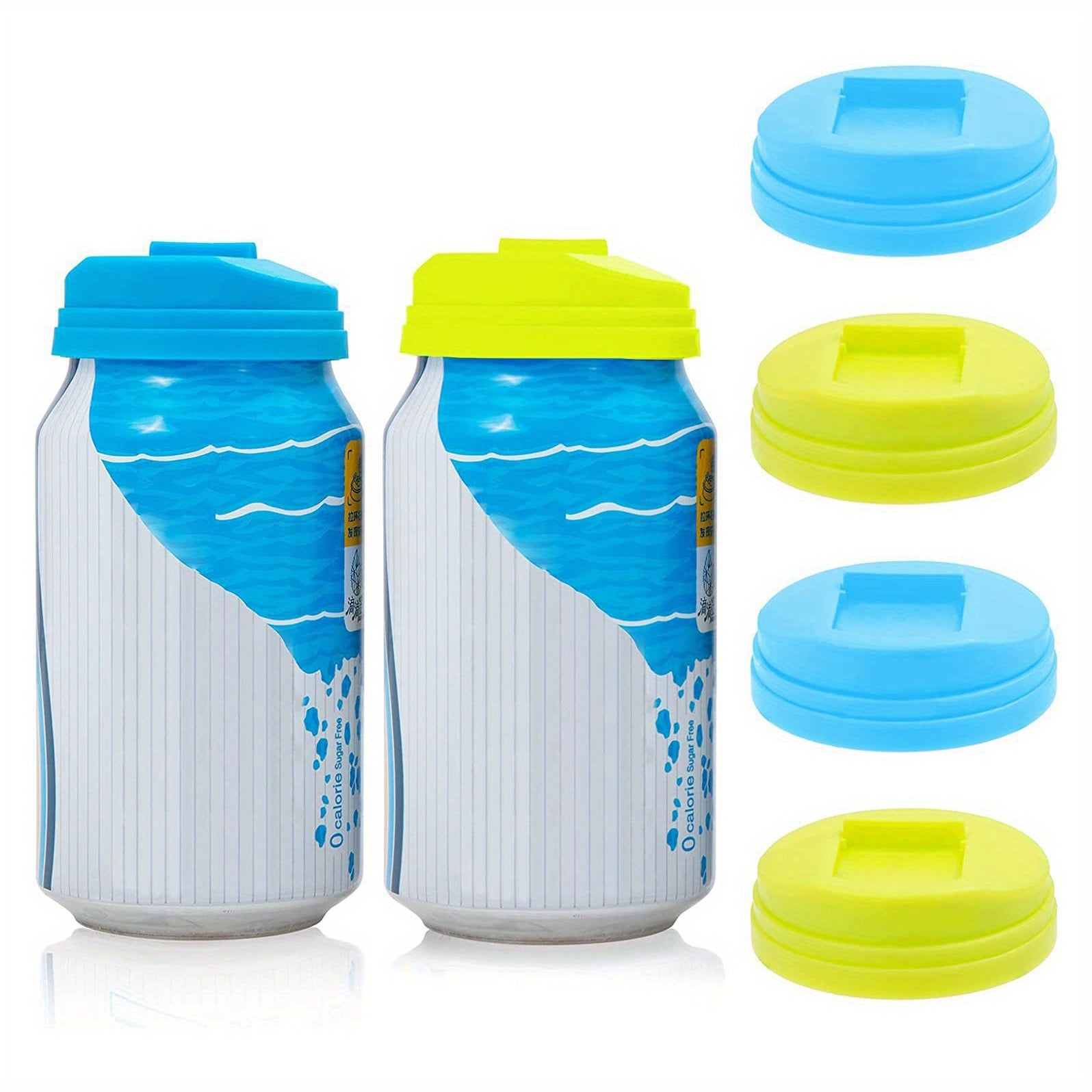 Reusable Soda Can Lid Snap-On Top Cover Spill-Proof Food Safe Fits Standard Sizes