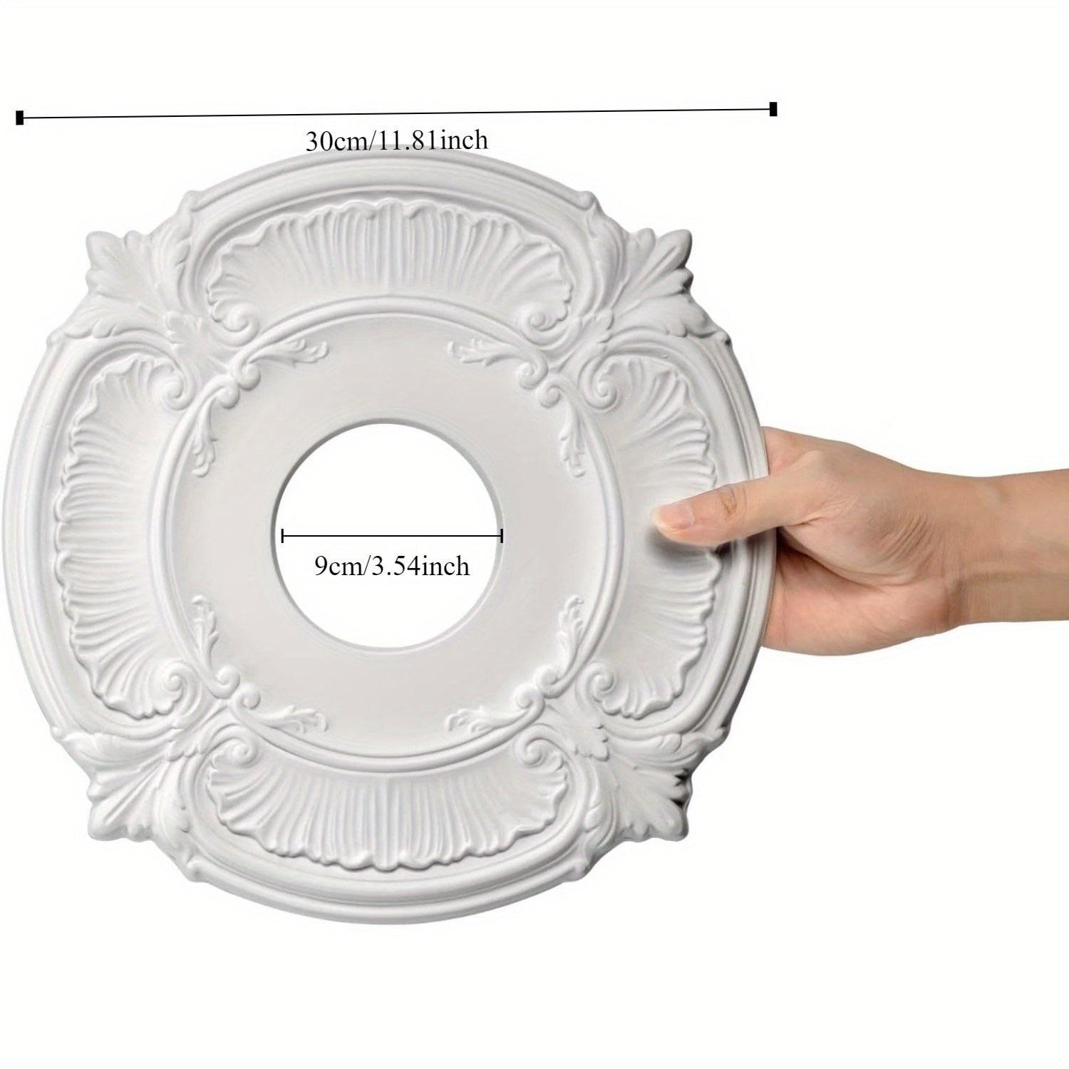 White Waterproof Ceiling Medallion for Lighting and Fan Decor