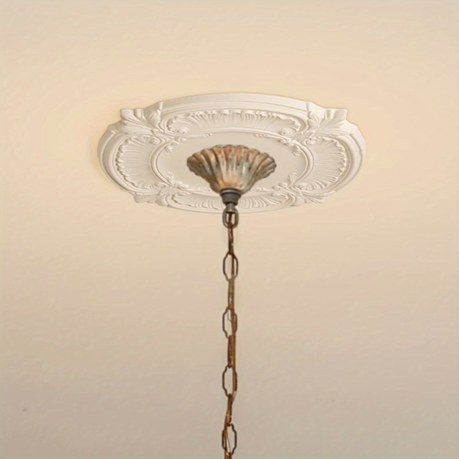 White Waterproof Ceiling Medallion for Lighting and Fan Decor