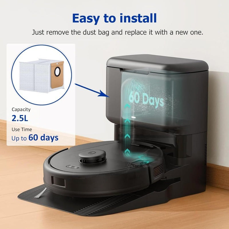 Replacement Dust Bags for Self-Emptying Robot Vacuum 10 Pack