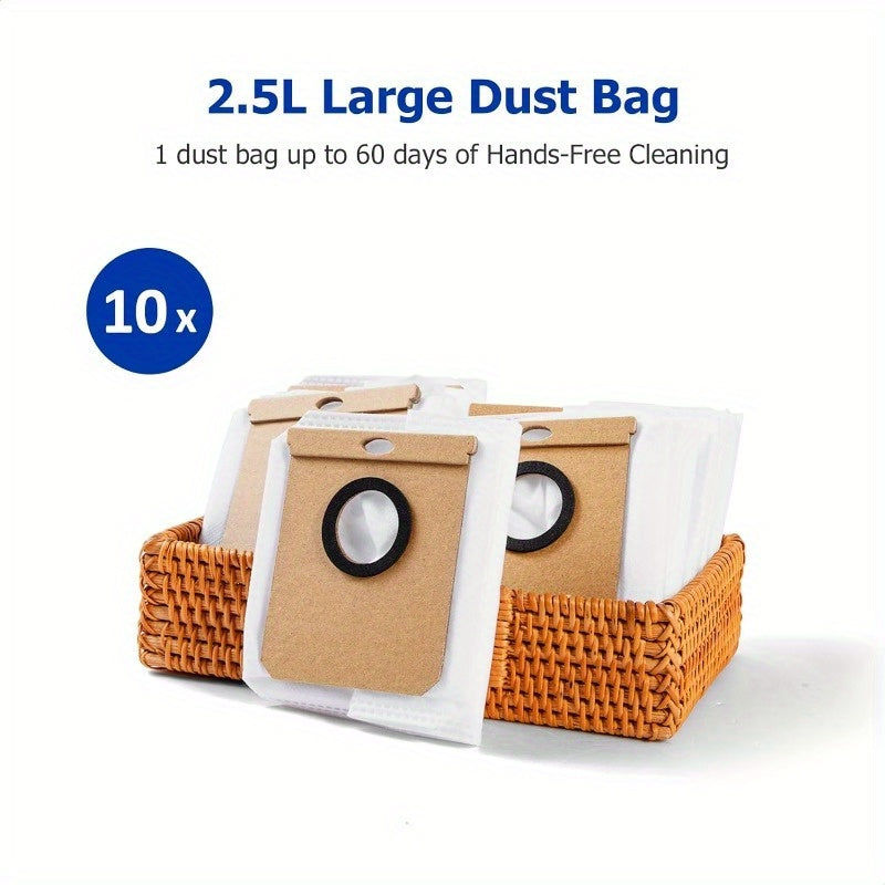 Replacement Dust Bags for Self-Emptying Robot Vacuum 10 Pack
