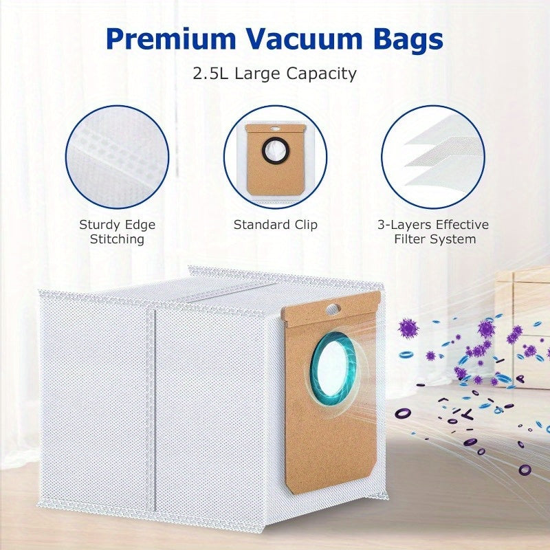 Replacement Dust Bags for Self-Emptying Robot Vacuum 10 Pack