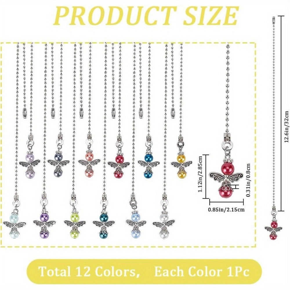 12pcs 32cm Angle Ceiling Fan Pull Chain Extender with Crystal Decoration