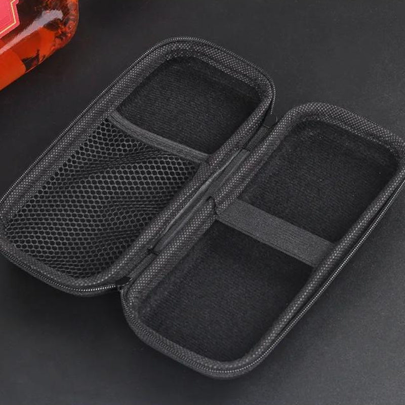 Small Portable Cigar Case with Cutter and Lighter for 6 Cigars