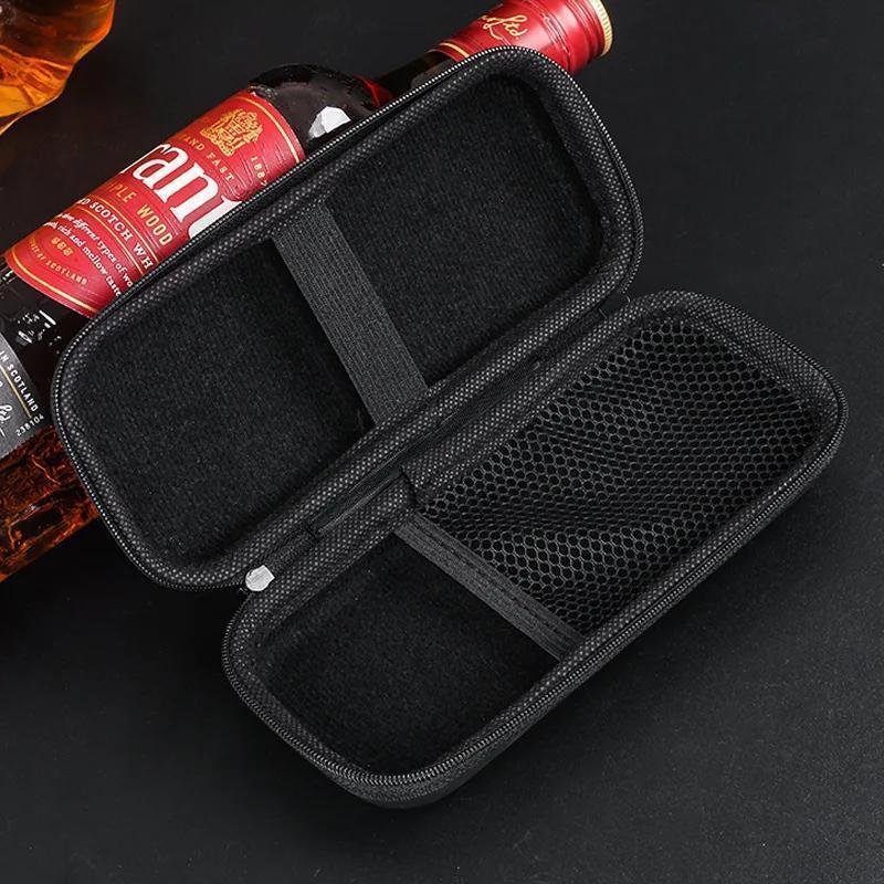 Small Portable Cigar Case with Cutter and Lighter for 6 Cigars