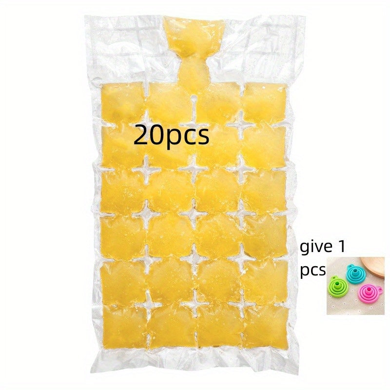 20 Pcs Plastic Self-Sealing Ice Cube Bags for Freezer, Passsion Fruit Design