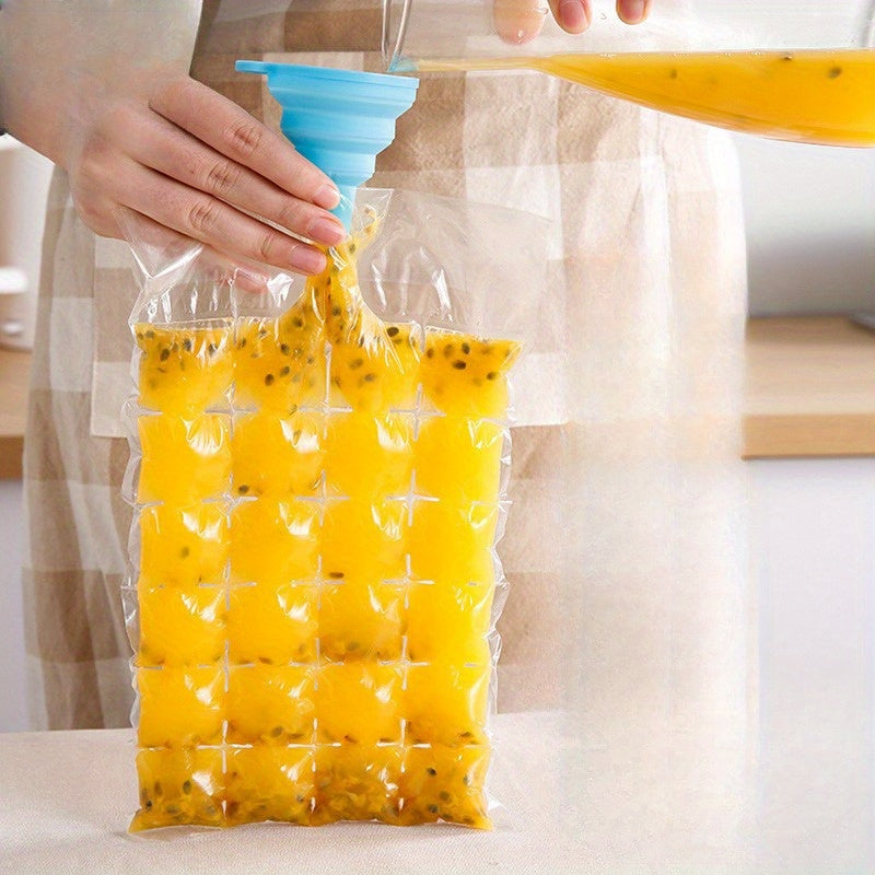 20 Pcs Plastic Self-Sealing Ice Cube Bags for Freezer, Passsion Fruit Design