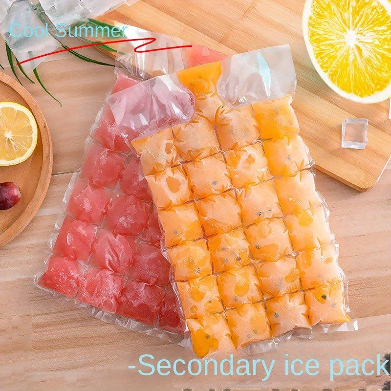 20 Pcs Plastic Self-Sealing Ice Cube Bags for Freezer, Passsion Fruit Design