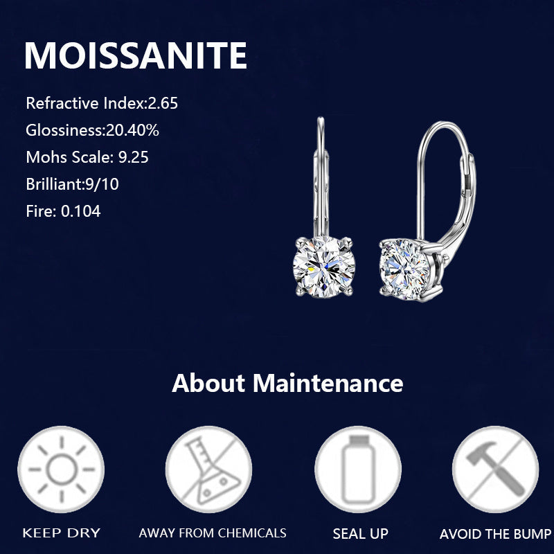 Ajoyib juftlik, 925 sterling kumushda nozik 1 karat Moissanite stud uzuklar - Abadiy va nafis uslub, Tug'ilgan kunlar, Yubileylar yoki Sevgililar kunini nishonlash uchun ideal, hashamatli sovg'a qutisi bilan