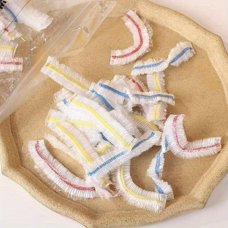 100 Pack Colorful Disposable Food Covers PET Material for Preserving Freshness