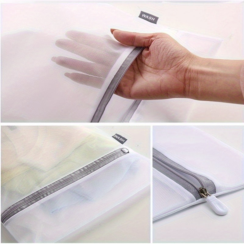 Fabric Mesh Laundry Bags Set with Zipper Closure for Delicates and Travel