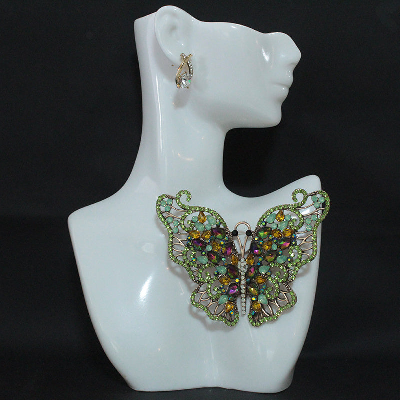 Qushcha brosh pin, rhinestones bilan bezatilgan, noaniq alloy kristalli hasharotli lapel pin