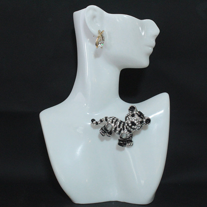 Ayollar uchun sharf, kurtka, kuz va qish uchun rhinestones kristalli alyuminiy pin bilan bo'rdoq brosh