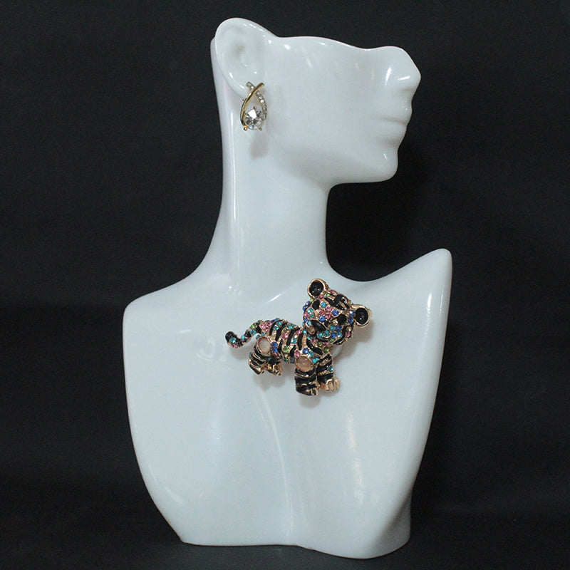 Ayollar uchun sharf, kurtka, kuz va qish uchun rhinestones kristalli alyuminiy pin bilan bo'rdoq brosh