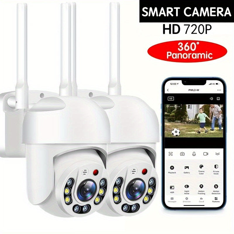 Cámara de seguridad WiFi impermeable con panorámica, inclinación, zoom 360°, vista panorámica, detección humana con IA, visión nocturna, audio bidireccional