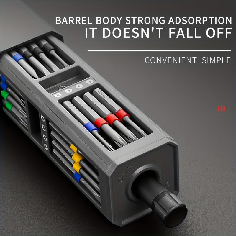 Juego de destornilladores de precisión 44-en-1 con puntas Torx magnéticas, cabezas de acero al carbono, mango desmontable