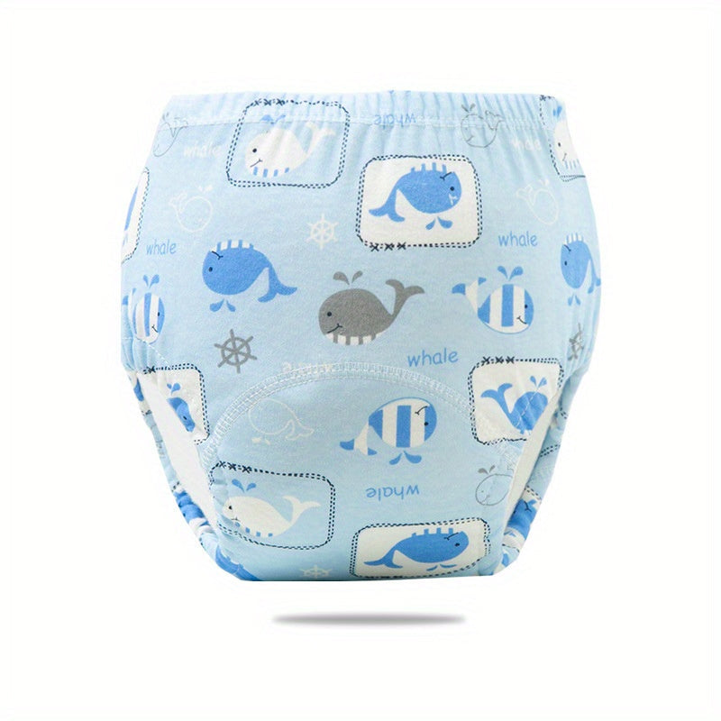 Set of 3 Reusable Cotton Diapers for Babies Breathable Gauze Cloth Pants Light Gray Sea Blue Pink