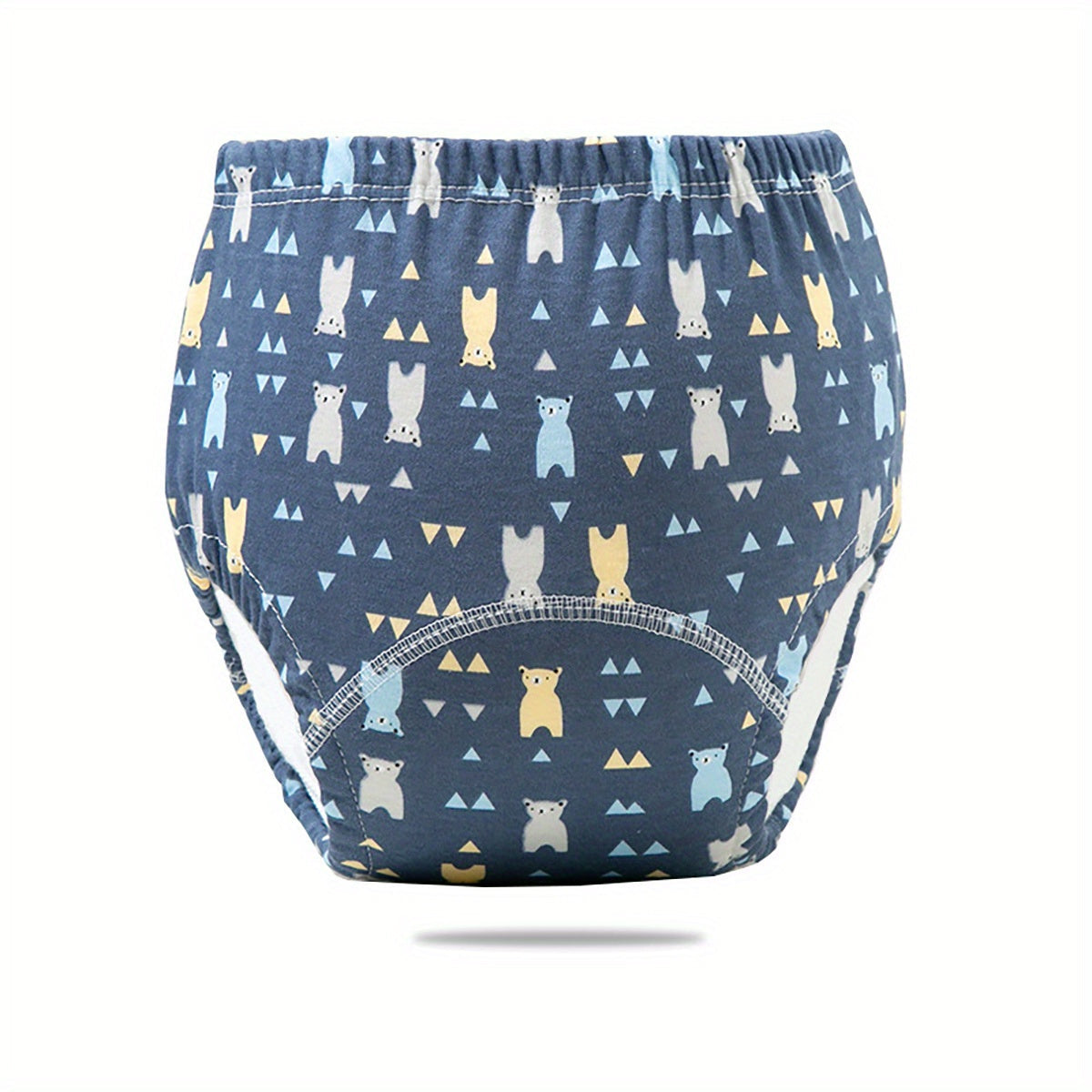 Set of 3 Reusable Cotton Diapers for Babies Breathable Gauze Cloth Pants Light Gray Sea Blue Pink