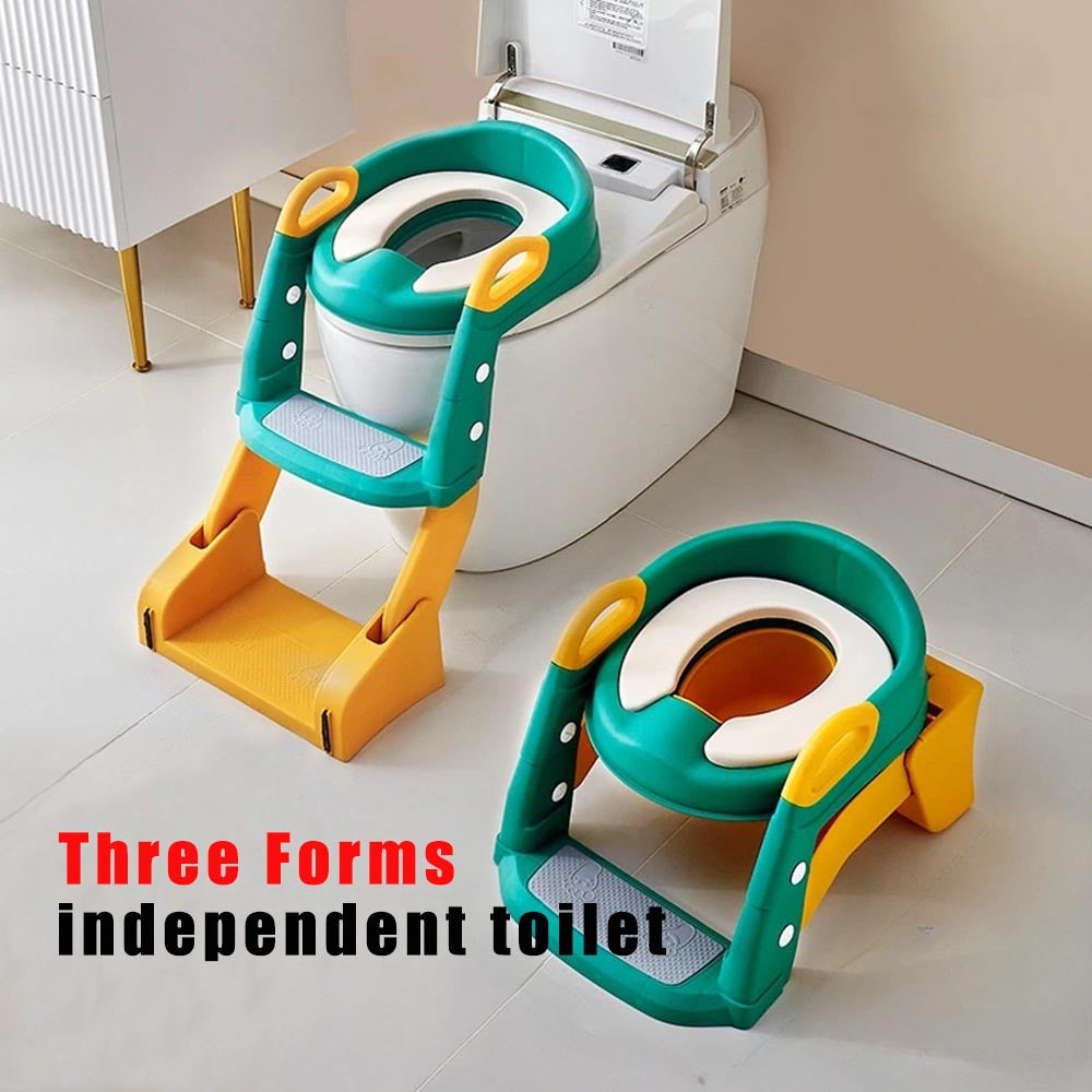 Foldable Toilet Training Seat for 3-6 Year Olds with Non-Slip Mat and Step Stool
