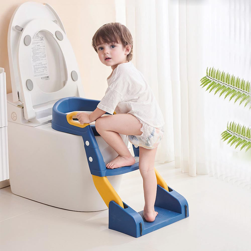 Foldable Toilet Training Seat for 3-6 Year Olds with Non-Slip Mat and Step Stool