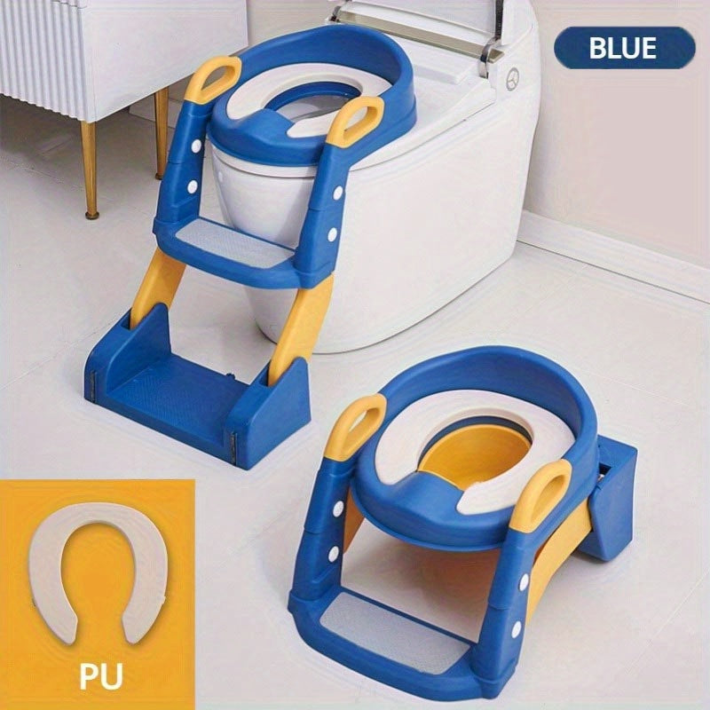 Foldable Toilet Training Seat for 3-6 Year Olds with Non-Slip Mat and Step Stool