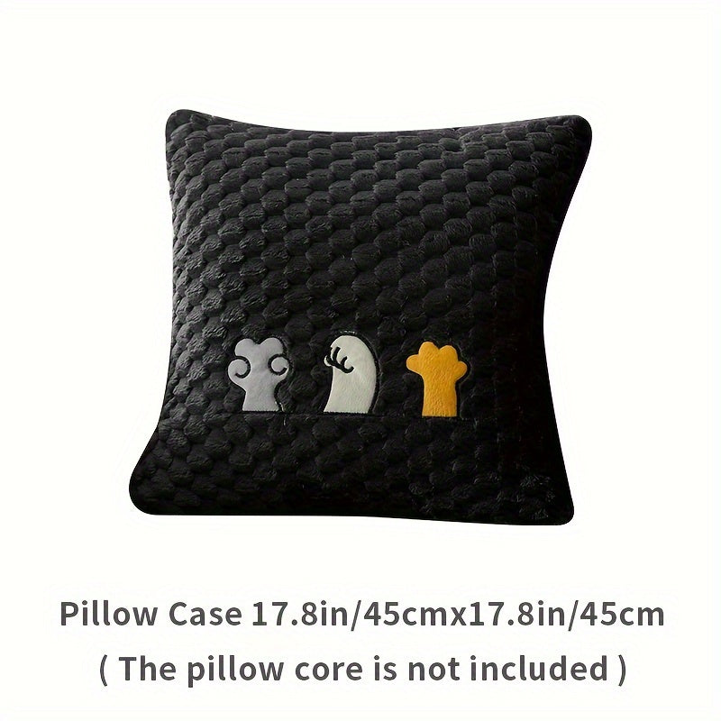 Современный флисовый чехол для дивана с вышитым дизайном, защита для мебели, дружелюбная к питомцам, плюшевая накидка для различных диванов. Однослойный дизайн с противоскользящей подкладкой для домашнего и офисного декора.