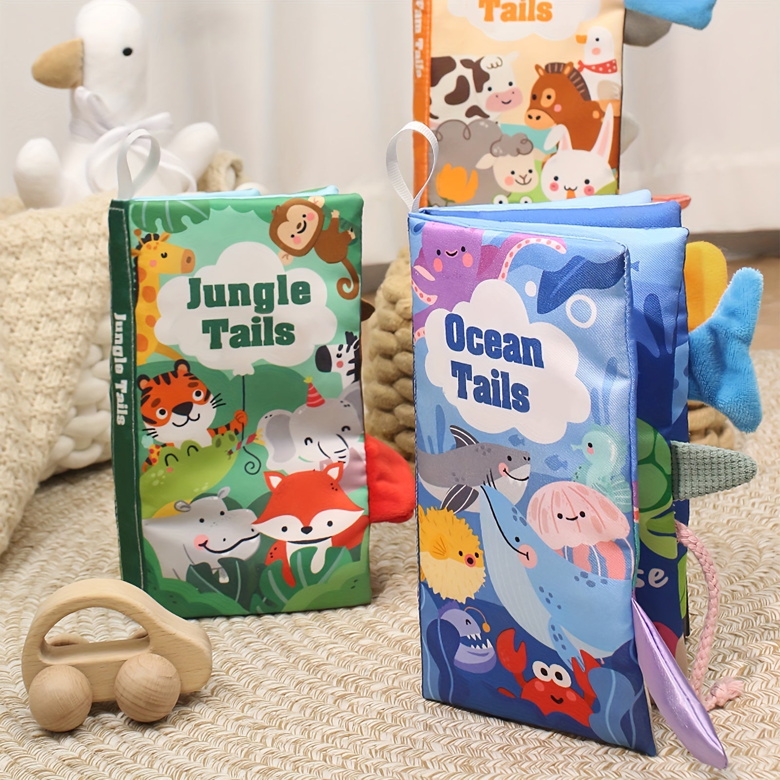 3D Tail Cloth Book with Sound Paper for Early Childhood Education Baby Learning Toy