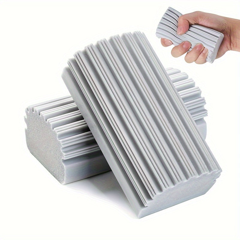 Dual-Pack Microfiber Dusting Sponges for Household Cleaning, Durable Non-Woven Fabric