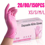 Set de guantes desechables rosas 20, 80, 150 piezas para tatuajes, manicuras, cocina