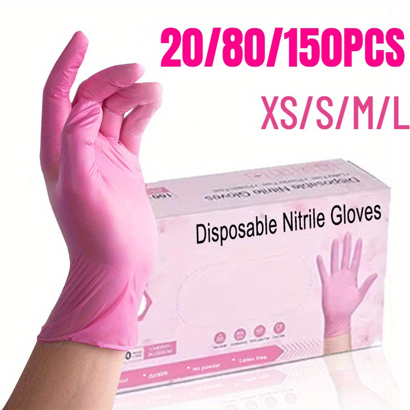 Pink Disposable Gloves Set 20 80 150 Pieces for Tattooing Manicures Kitchen