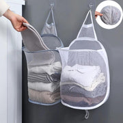Polyester Hanging Laundry Hamper with Handle Wall-Mounted Clothes Organizer for Bathroom or Home