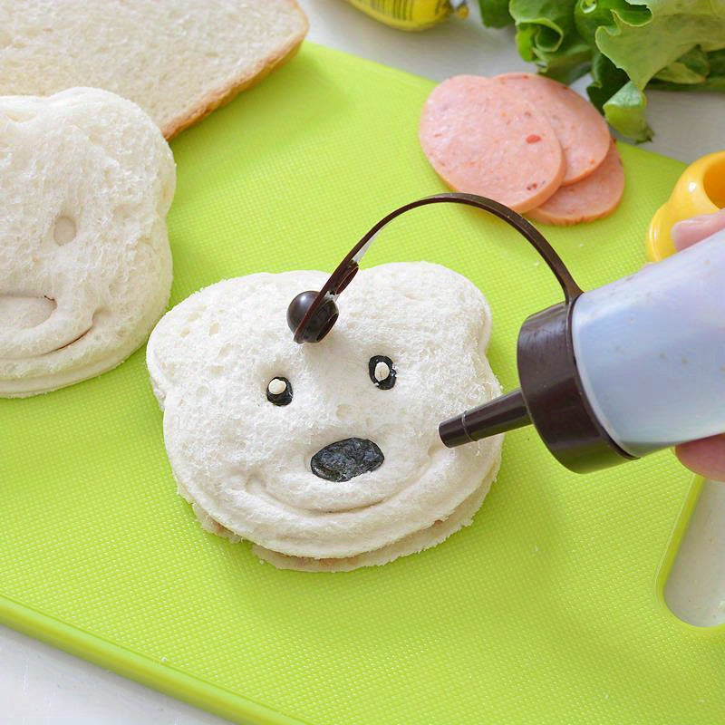 Kids' Bear-Shaped Sandwich Cutter Food-Safe Plastic for Lunches and Easter Gifts