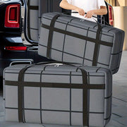 Waterproof Storage Bag with Checkered Design and Handles for Travel and Home Organization