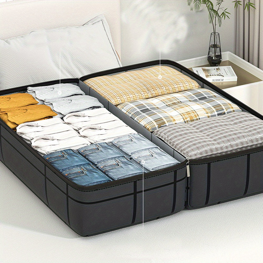Waterproof Storage Bag with Checkered Design and Handles for Travel and Home Organization