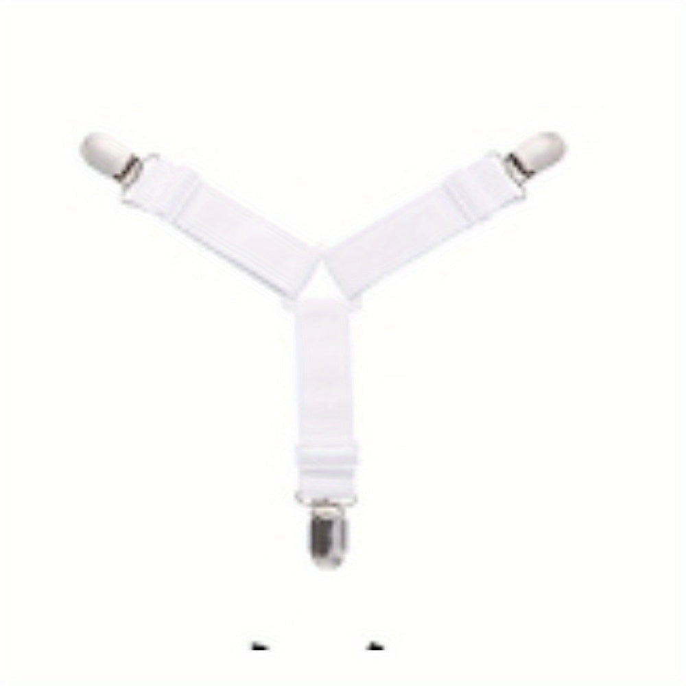 Bed Sheet Fasteners Metal Clips with Elastic Straps for Sofa Cushions and Bedding
