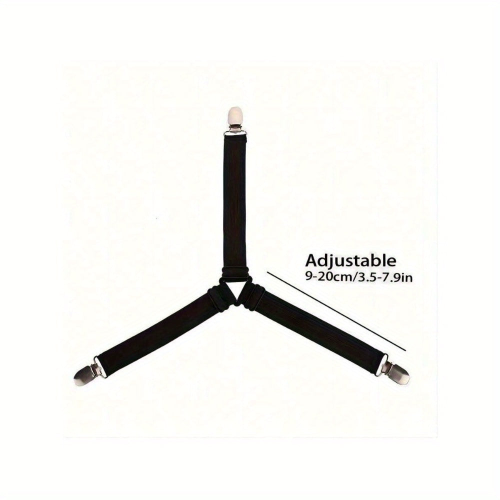 Bed Sheet Fasteners Metal Clips with Elastic Straps for Sofa Cushions and Bedding