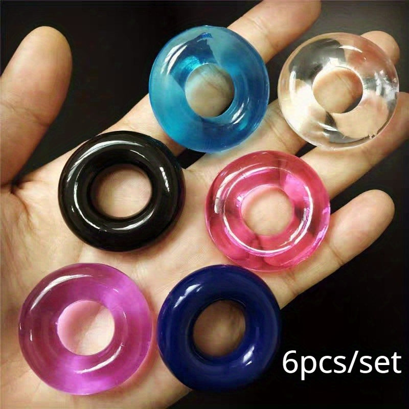 Men Adult Silikon Qovoq Halqasi 6 ta Rangi Stimulyatsiya qiluvchi Penis O'yinchoqi