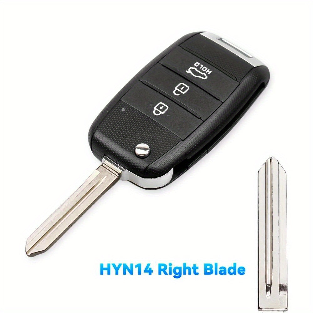 Car Key Shell Replacement Black ABS Metal 3 Button Fob Housing with Lock Unlock Panic